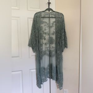 VGUC Pink Blush Lace Kimono